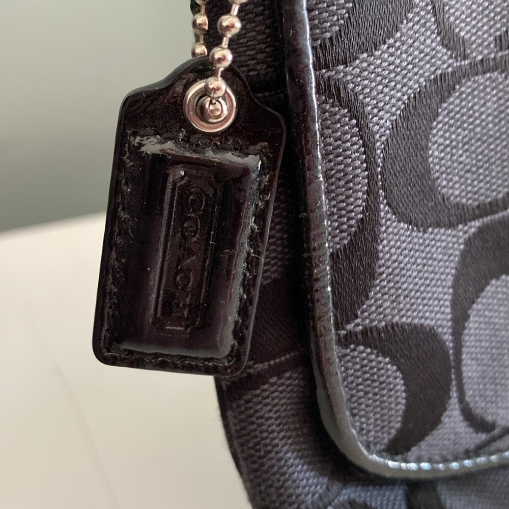 Coach Signature Flap Large Wristlet Strap Purse - Picture 2 of 5